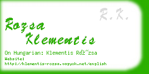 rozsa klementis business card